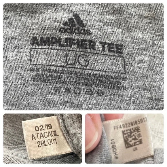 Men’s Adidas Amplifier Tee Heather Grey Size Large - Picture 3 of 3